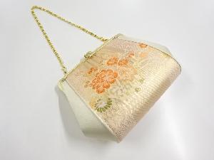 リサイクル　金糸花車模様織り出し和装バッグ